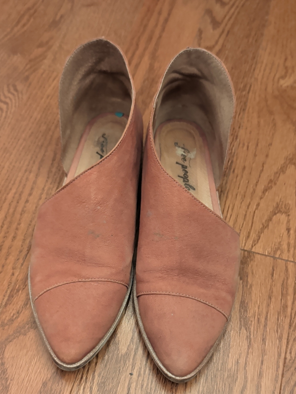 Free People Suede Pointed Flats in Dusty Rose